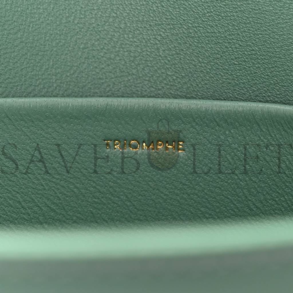 Ce**e shiny calfskin triomphe shoulder bag celadon (20*12*4cm)