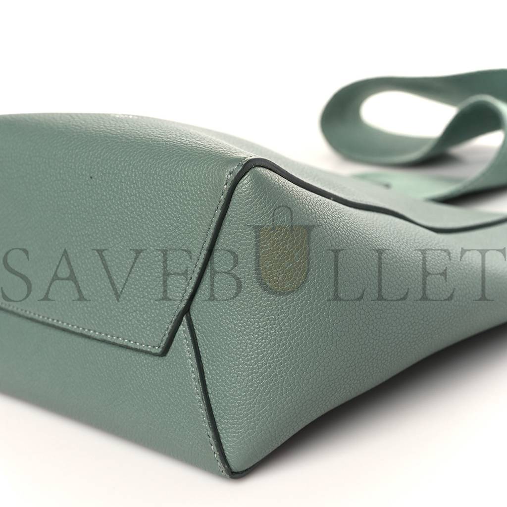 Ce**e soft grained calfskin small sangle bucket bag green (25*18*13cm)