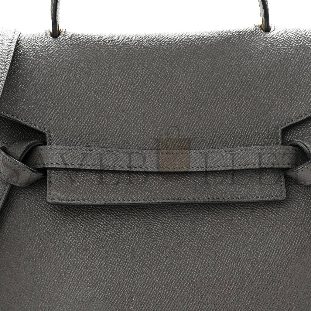 Ce**e baby grained calfskin micro belt bag grey (23*22*14cm)
