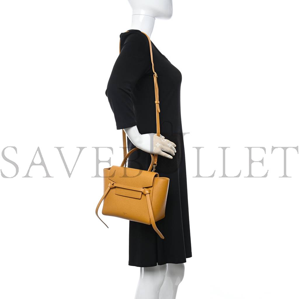 Ce**e grained calfskin nano belt bag calendula (20*18*10cm)
