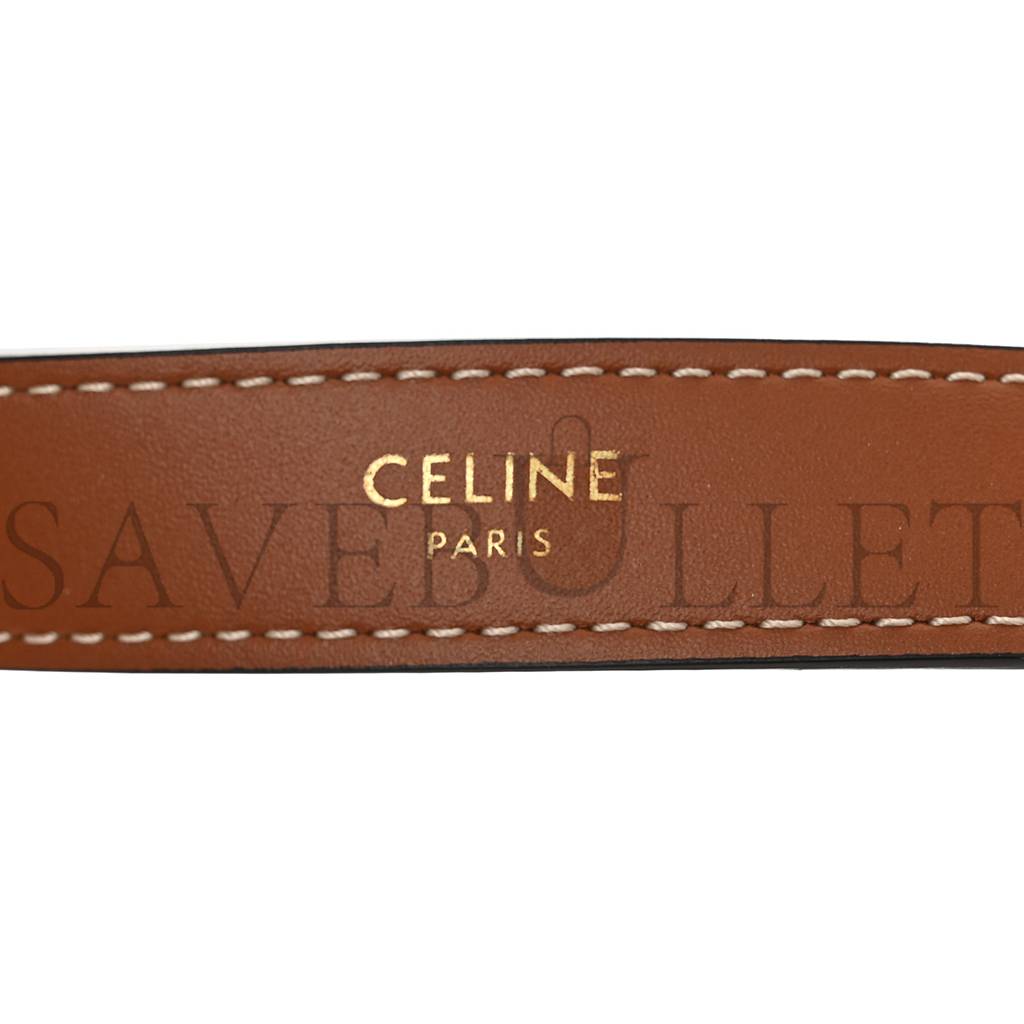 Ce**e canvas calfskin ava triomphe shoulder bag white (25*20*7cm)