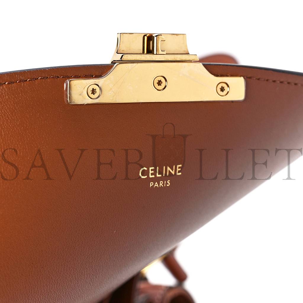 Ce**e triomphe canvas calfskin medium triomphe bag tan (22*15*6cm)