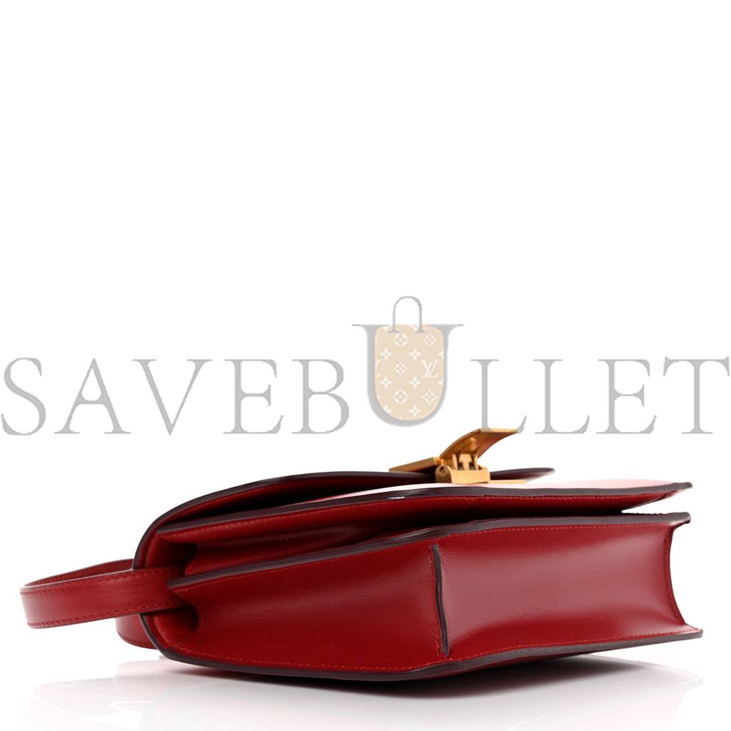 Ce**e box calfskin teen classic box flap bag red (18*15*6cm)