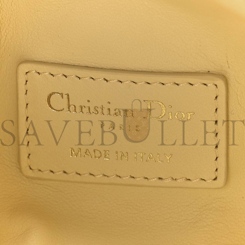 D*or calfskin macrocannage medium D*ortravel nomad pouch pale yellow (23*13*10.2cm)