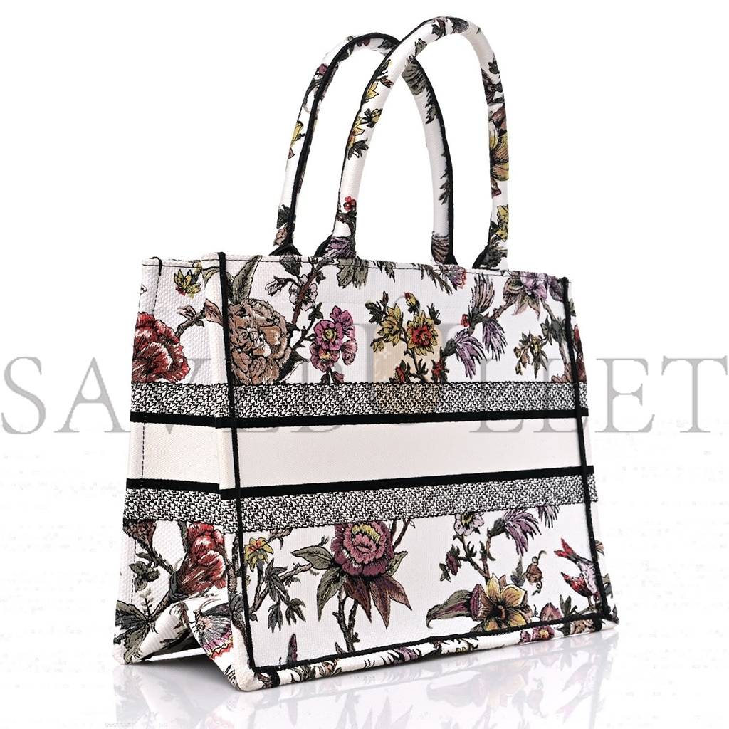 D*or canvas jardin botanique embroidered medium book tote multicolor (36*27*17.1cm)